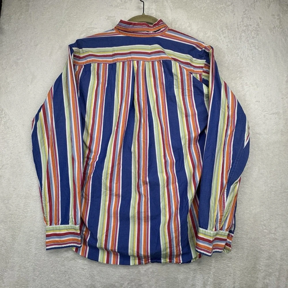 Ralph Lauren Button Down‎ Shirt Boys XL 20 Blue Multicolor Stripe Preppy Cotton